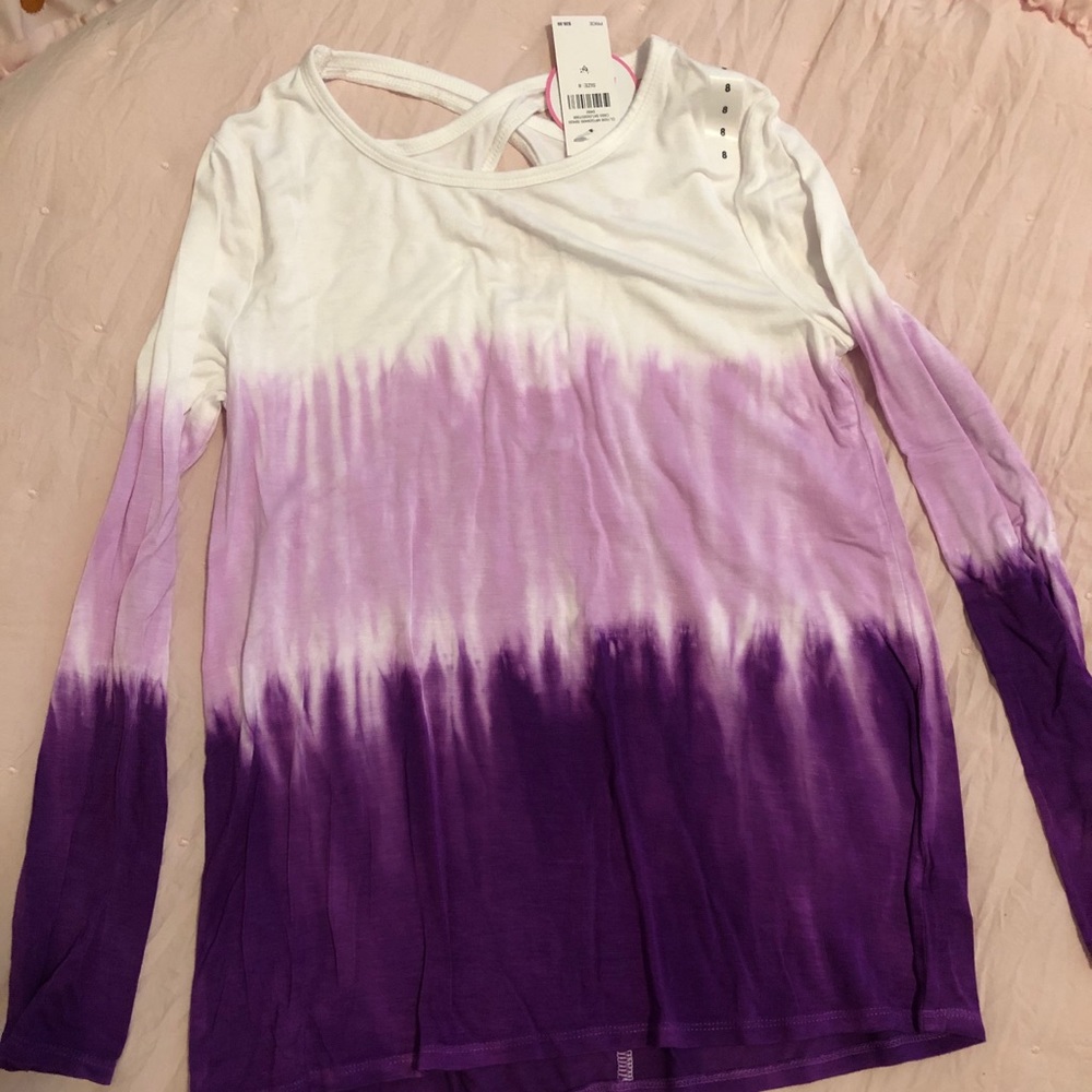 NWT Justice Purple Tie Dye Long Sleeve Top